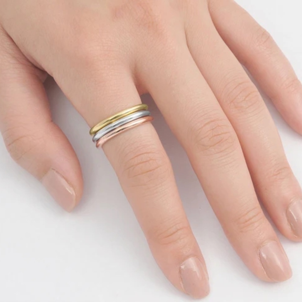 Sterling Silver Three-Tone Rolling Ring